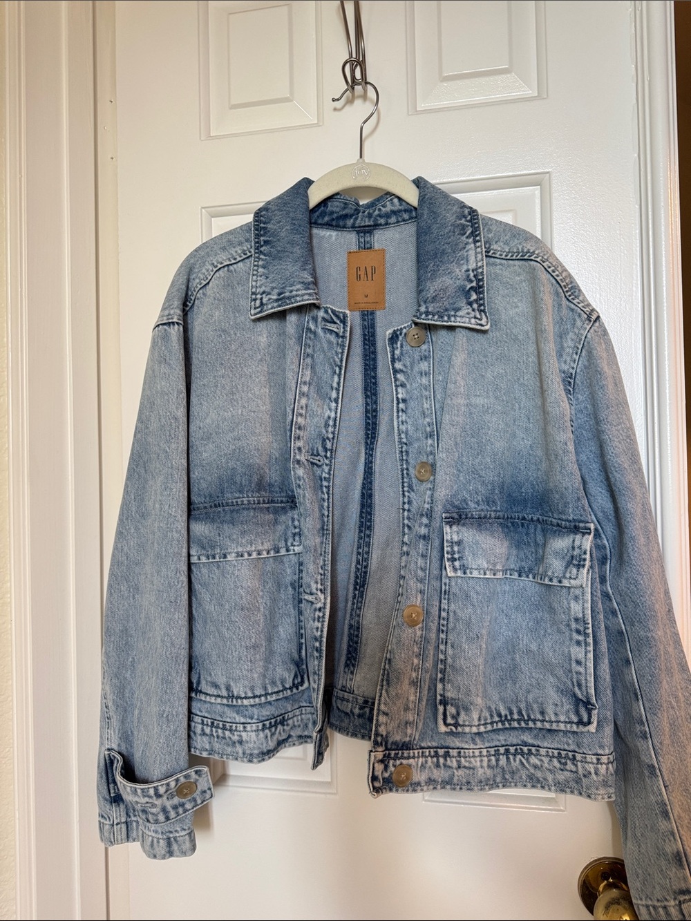 GAP Washed Denim Jacket - Light Blue M